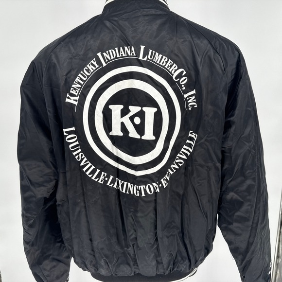 Kentucky Indiana Lumber Co Satin Jacket Auburn Sportswear Vintage Mens L - Picture 1 of 5